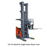 2.0-Ton Stand-On Single Scissor Reach Truck | MiMA MFE-S20 Deep Narrow Aisle Stacker 2.0-Ton Stand-On Single Scissor Reach Truck