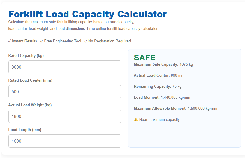 Ultimate Forklift Load Capacity Calculator: Moment Balance & De-Rating Guide