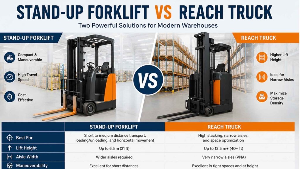 Stand-Up Forklift vs Reach Truck