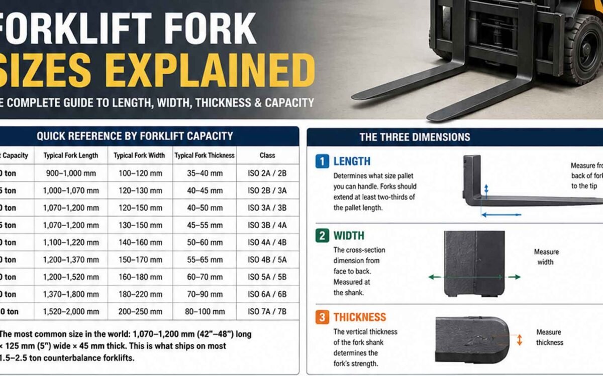 Standard Forklift Fork Size — Length, Width, Thickness by Capacity