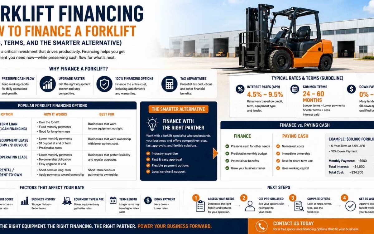 Forklift Financing — How to Finance a Forklift (Rates, Terms, and the Smarter Alternative)