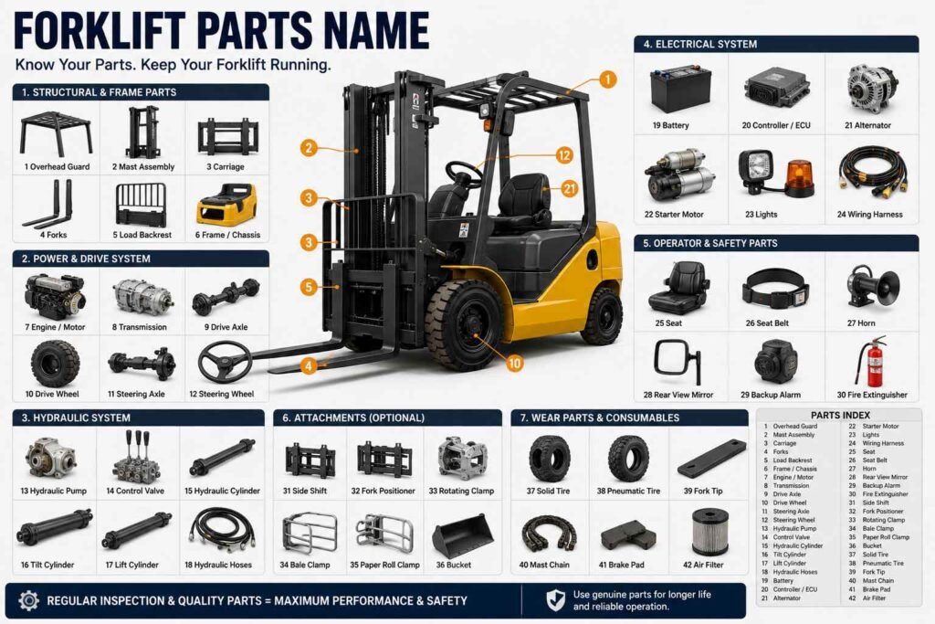Forklift Parts Name