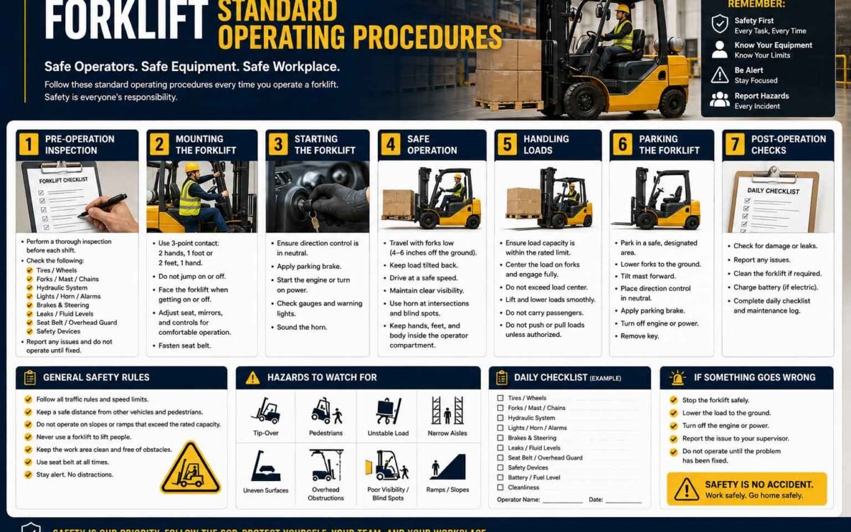 Forklift Standard Operating Procedures — The Complete SOP Template (Print and Use)