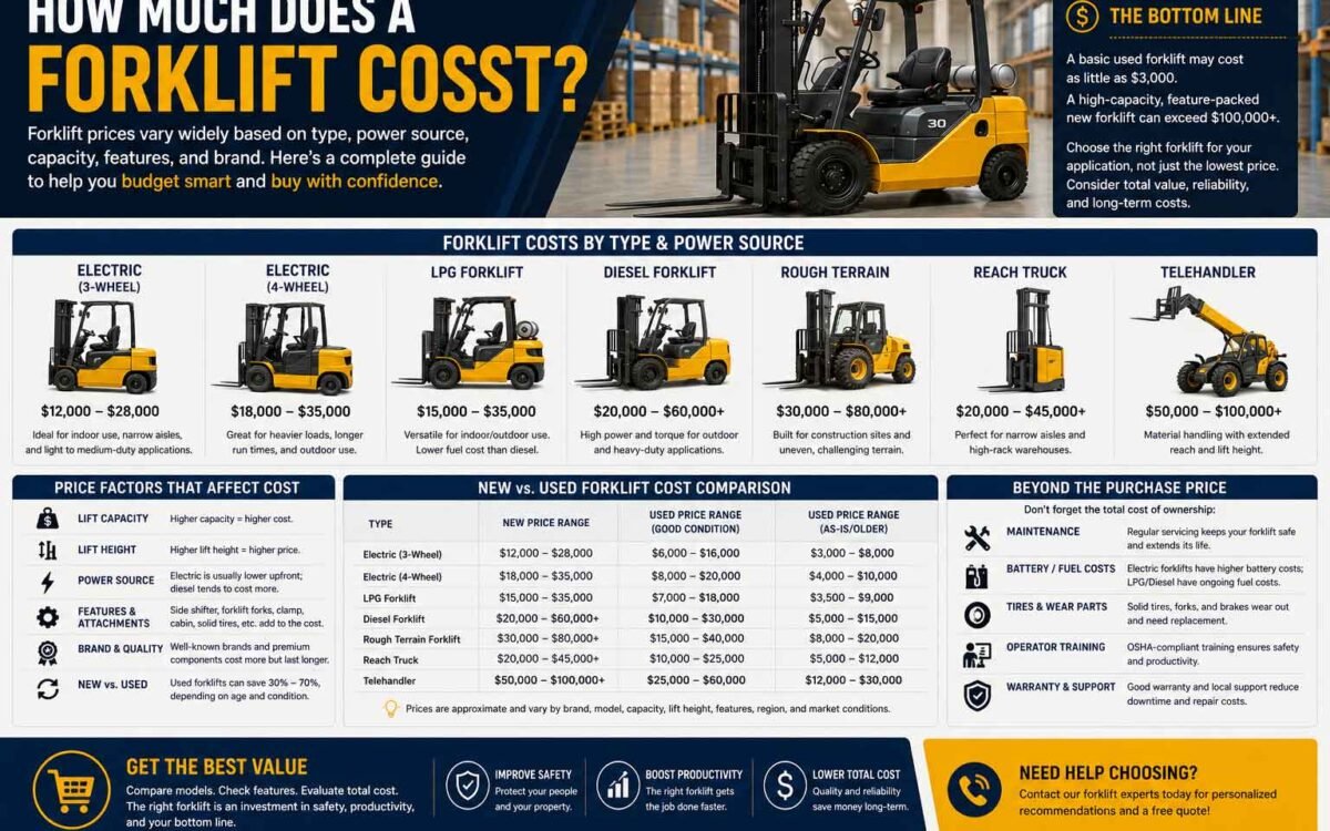 How Much Does a Forklift Cost? (2026 Complete Price Guide by Type and Capacity)
