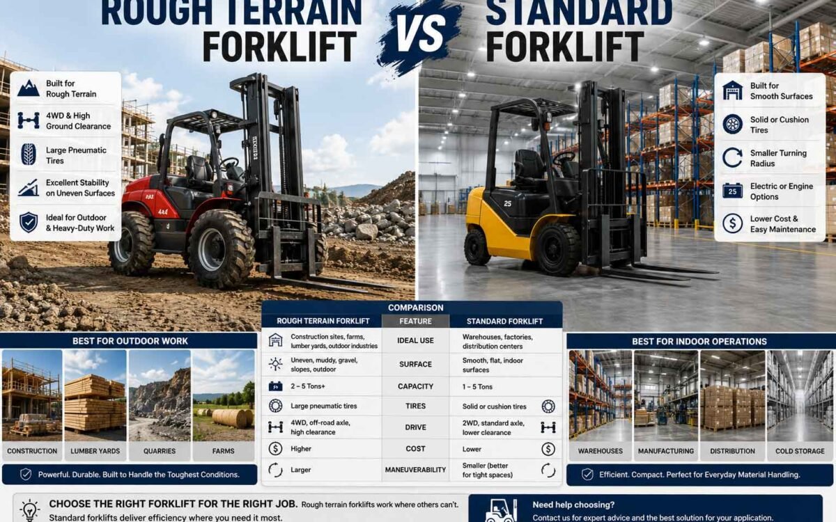 Rough Terrain Forklift vs Standard Forklift — Which One Survives Your Site?