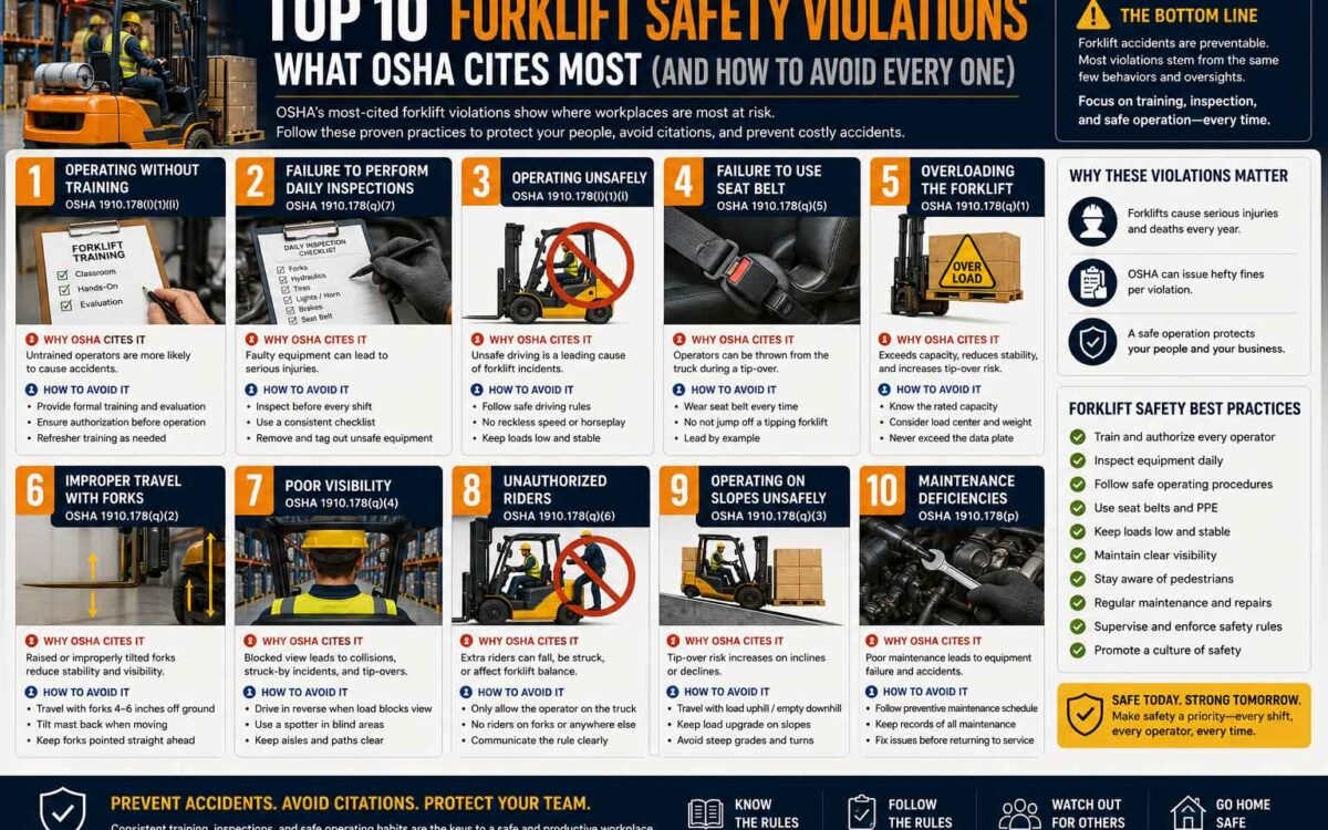 Top 10 Forklift Safety Violations — What OSHA Cites Most (And How to Avoid Every One)