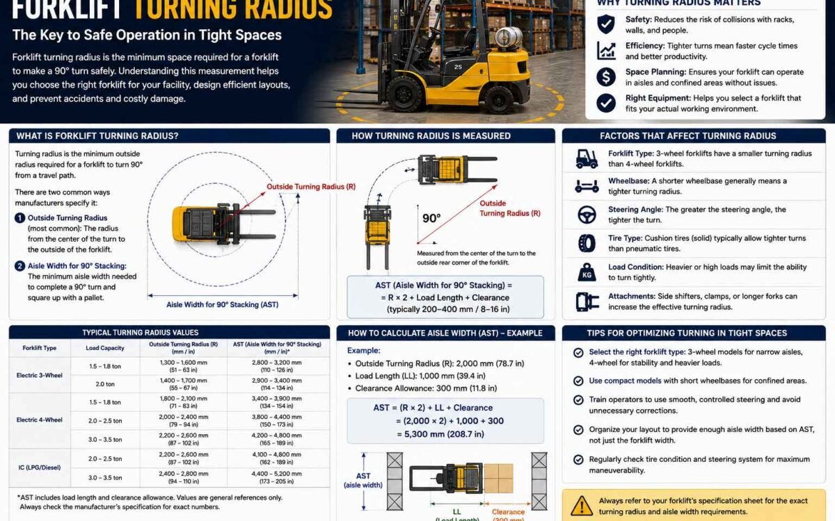 Forklift Turning Radius: Why It's the Spec That Decides If Your Forklift Actually Fits