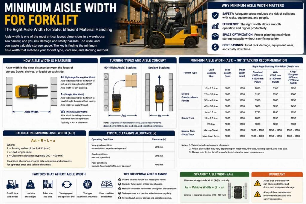 Minimum Aisle Width for Forklift