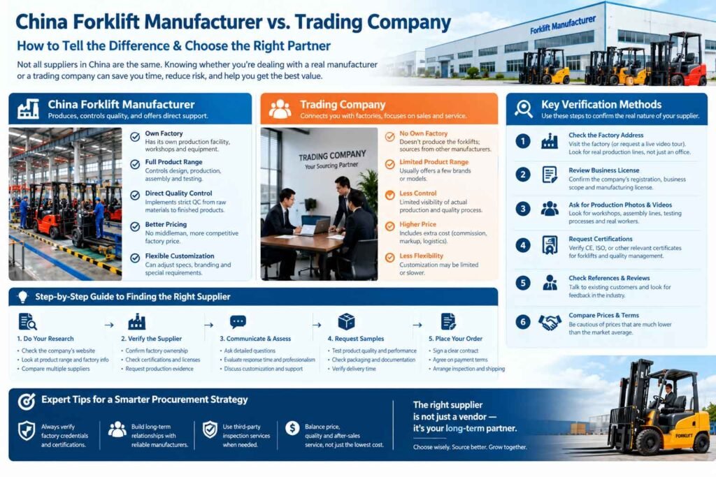 China Forklift Manufacturer vs Trading Company