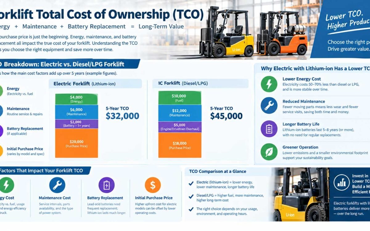 Forklift Total Cost of Ownership: Energy, Maintenance, Battery Replacement