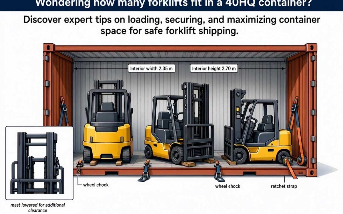 How Many Forklifts Fit in a 40HQ Container? Loading and Securing Guide
